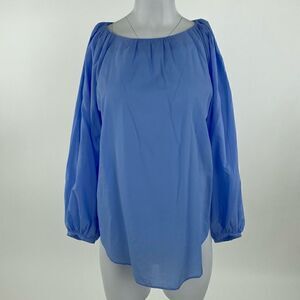 NWT Ann Taylor Baby Blue Long Sleeve Blouse Size M